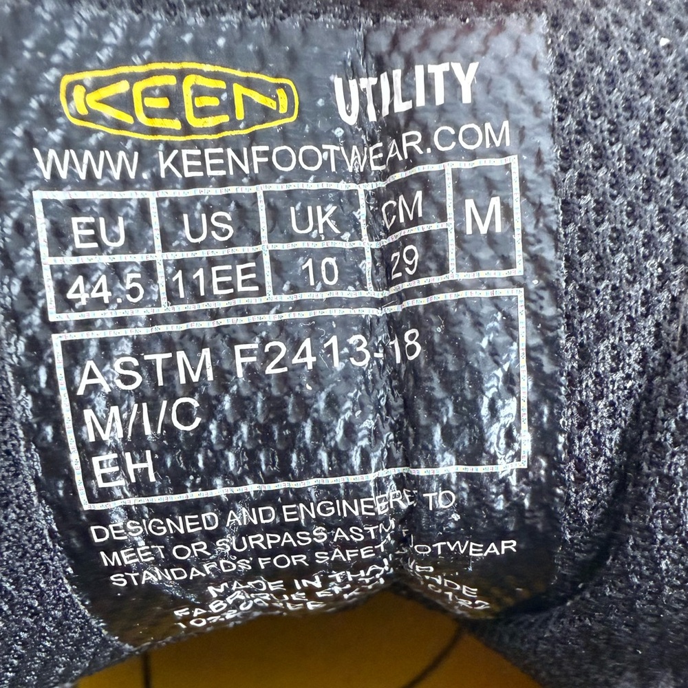 KEEN Utility Work Shoes Mens 11EE Steel Toe Waterproof EH Wide - Picture 5 of 10